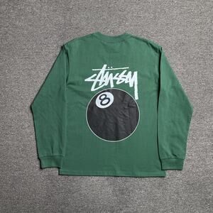 Stussy Solid 8 Ball Long Sleeve T-Shirt in green